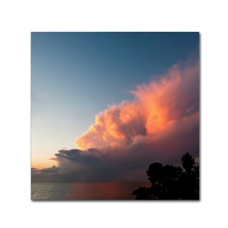 Kurt Shaffer 'Distant Lightning At Sunset' Canvas Art,18x18